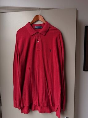 Polo by Ralph Lauren Men's Long-Sleeve Red Polo